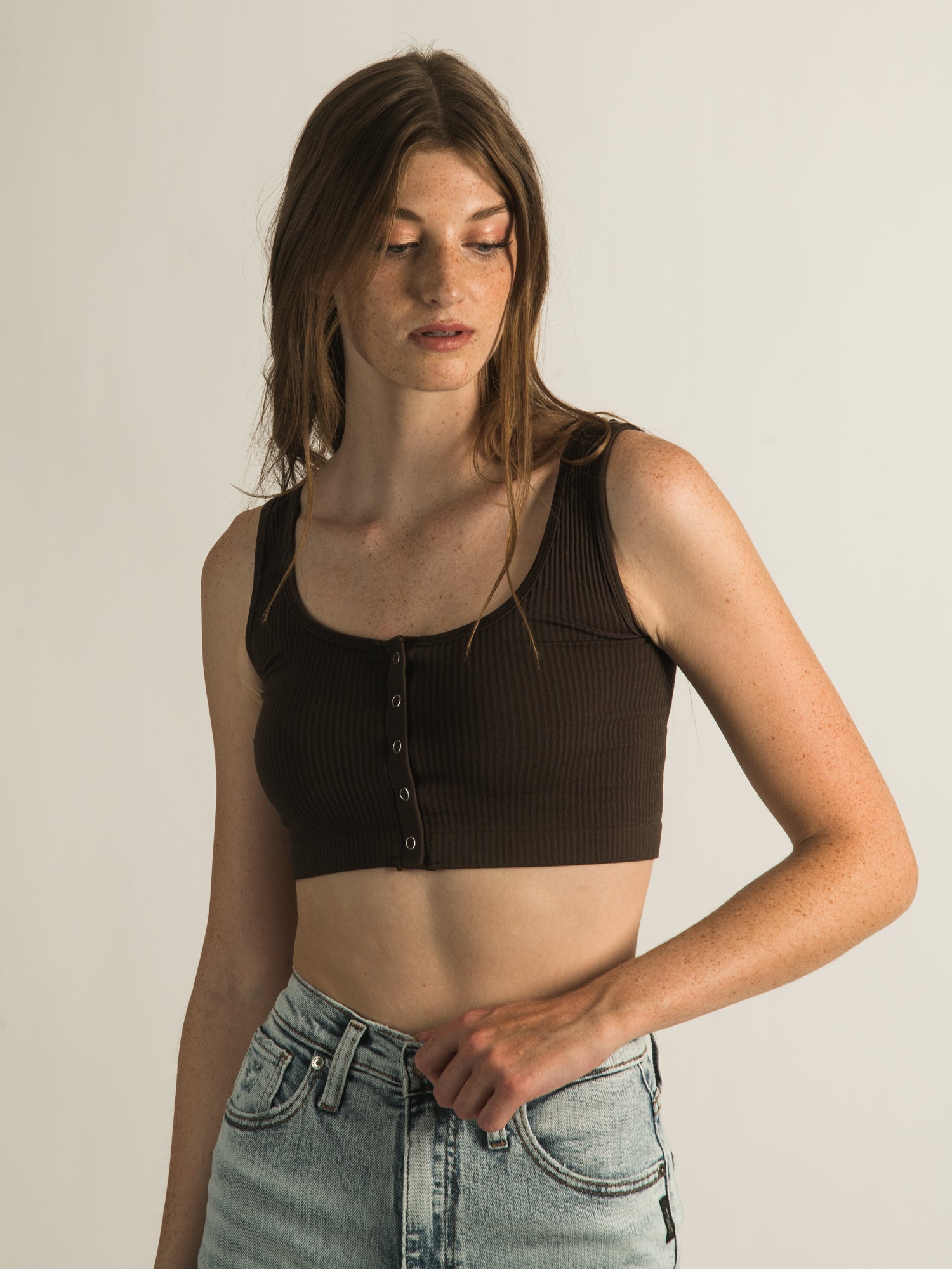 HARLOW RIB SNAP BRALETTE - CLEARANCE