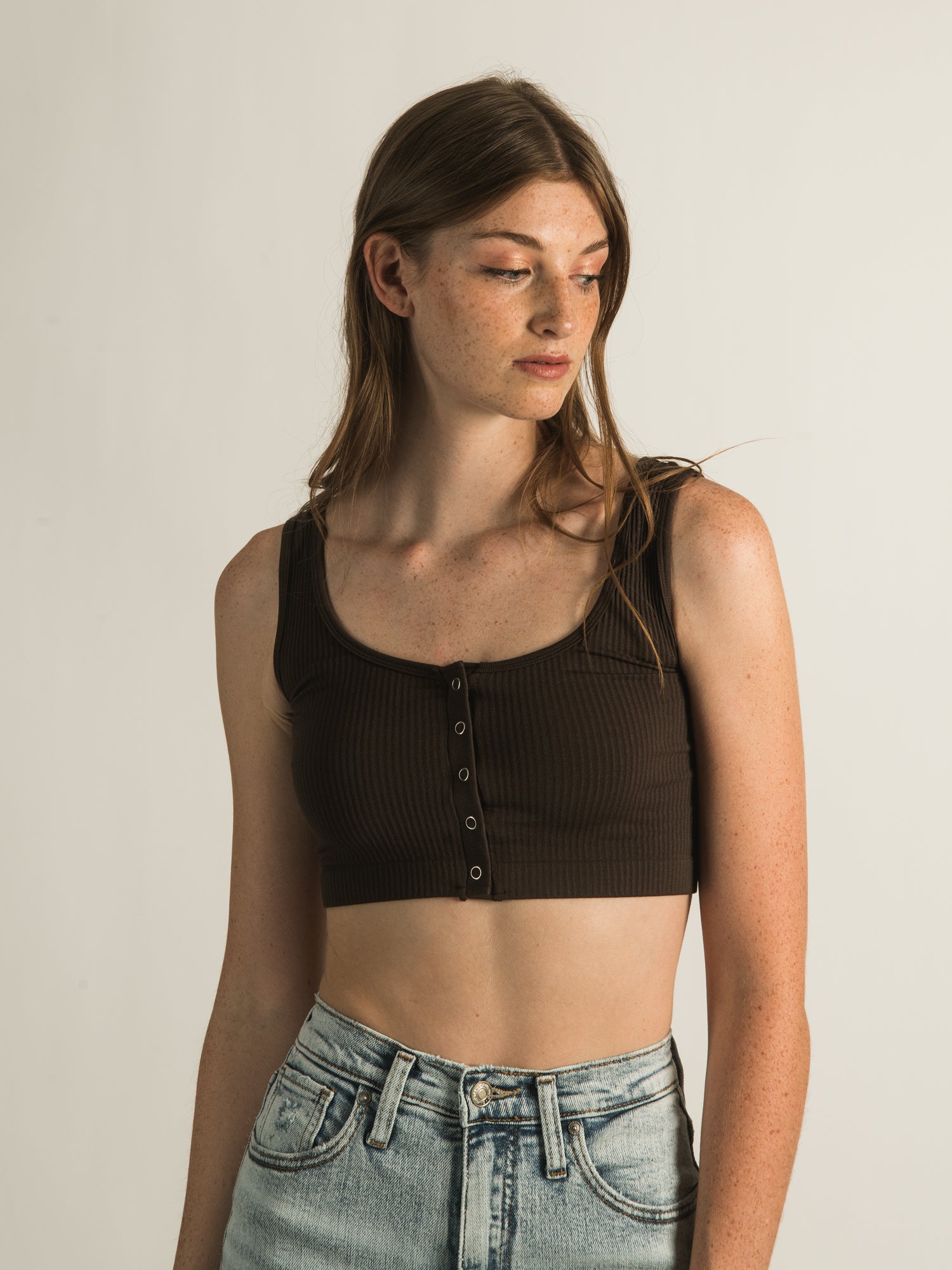 HARLOW RIB SNAP BRALETTE - CLEARANCE