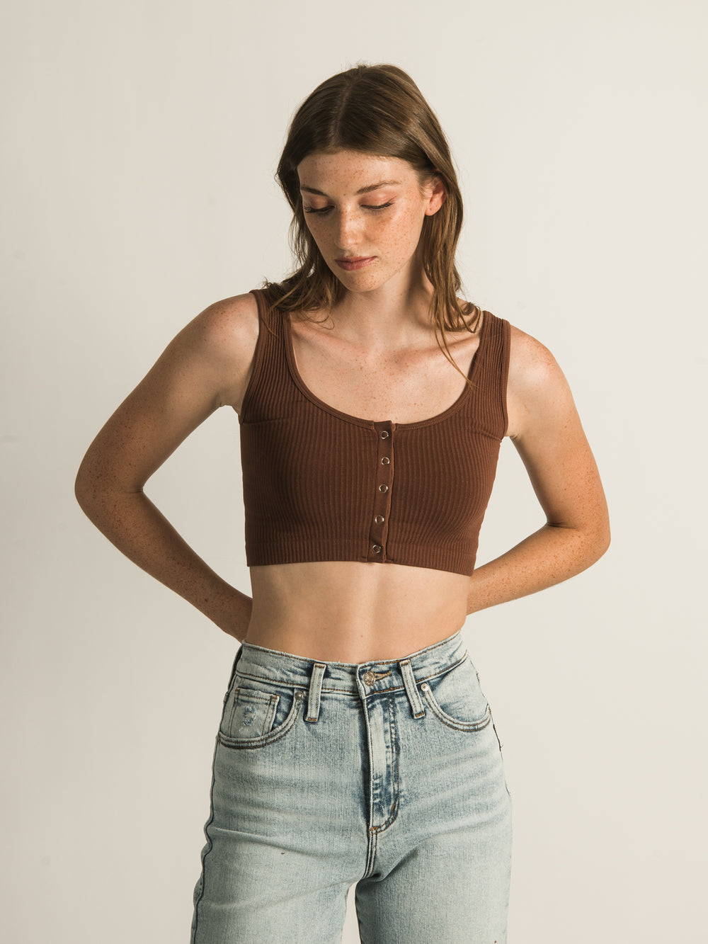 HARLOW RIB SNAP BRALETTE - CLEARANCE