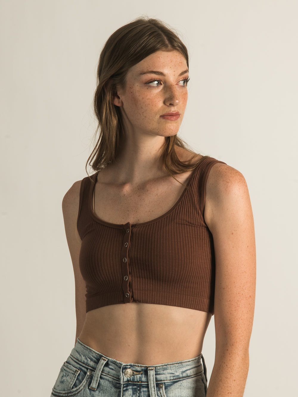 HARLOW RIB SNAP BRALETTE - CLEARANCE