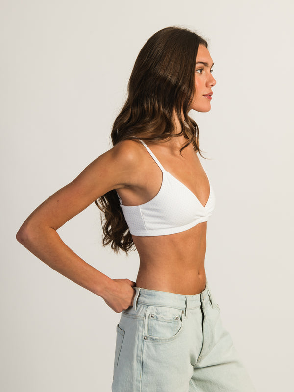 HARLOW CLS TRIANGLE PRINT BRALETTE - WHITE
