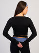 HAUT SCULPT À FERMETURE ENVELOPPANTE HARLOW - NOIR