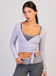 HARLOW SCULPT WRAP TOP - LILAC