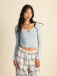 HARLOW HARLOW PENNY KEYHOLE LONG SLEEVE TEE - LIGHT BLUE - Boathouse