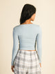 HARLOW HARLOW PENNY KEYHOLE LONG SLEEVE TEE - LIGHT BLUE - Boathouse