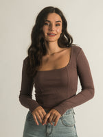 HARLOW SQUARE NECK LONG SLEEVE - CLEARANCE