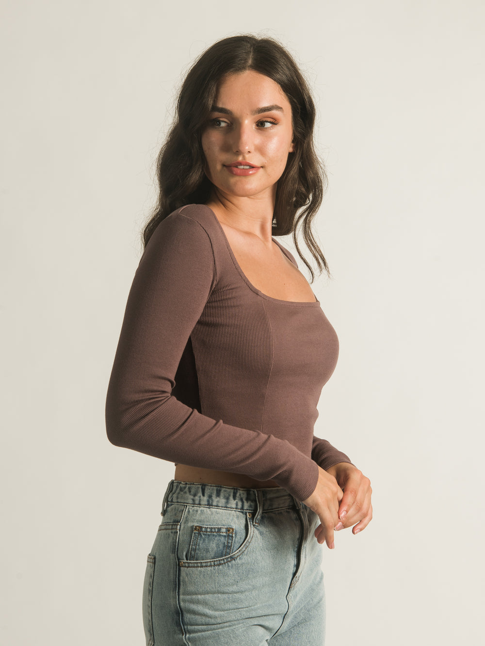 HARLOW SQUARE NECK LONG SLEEVE - CLEARANCE