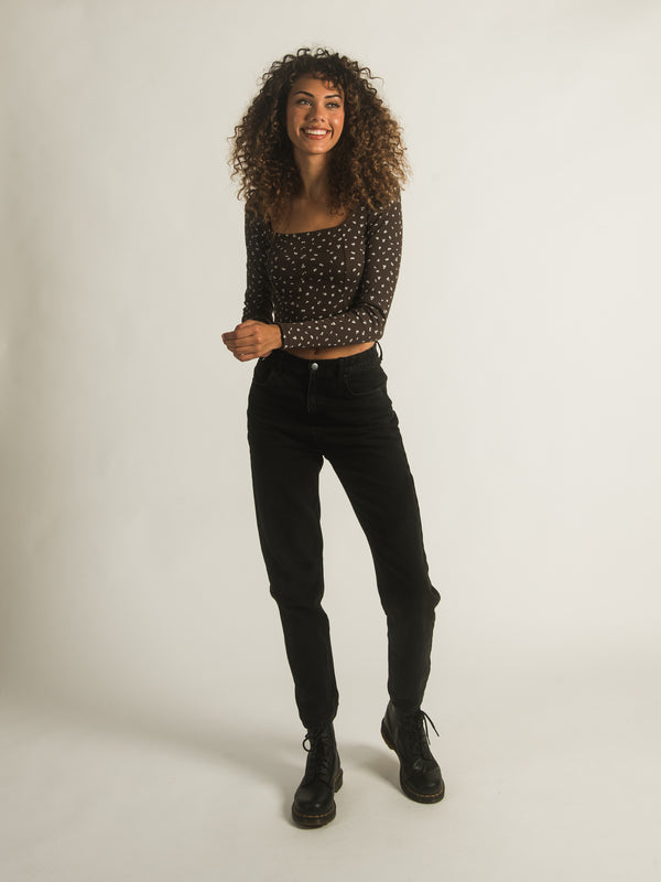 HARLOW LONG SLEEVE SQUARE NECK DITSY - CLEARANCE