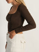 HARLOW HARLOW SQUARE NECK LONGSLEEVE - CHOCOLATE - Boathouse