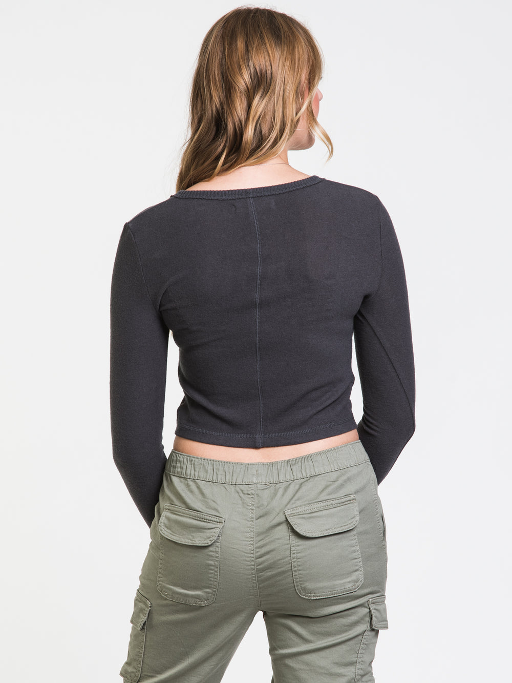 HARLOW PLUSH CROPPED HENLEY - CLEARANCE