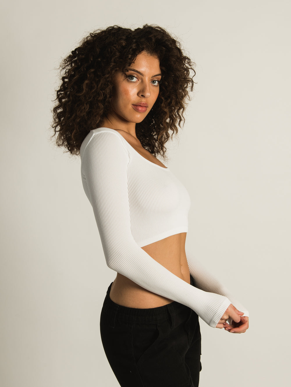 HARLOW SQUARE NECK SEAMLESS LONG SLEEVE  - CLEARANCE