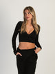 HARLOW HARLOW TORI VNECK SEAMLESS LONG SLEEVE - BLACK - Boathouse