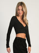 HARLOW HARLOW TORI VNECK SEAMLESS LONG SLEEVE - BLACK - Boathouse