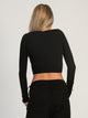 HARLOW HARLOW TORI VNECK SEAMLESS LONG SLEEVE - BLACK - Boathouse