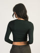 HARLOW HARLOW HARPER SEAMLESS NOTCH LONG SLEEVE - FOREST - Boathouse