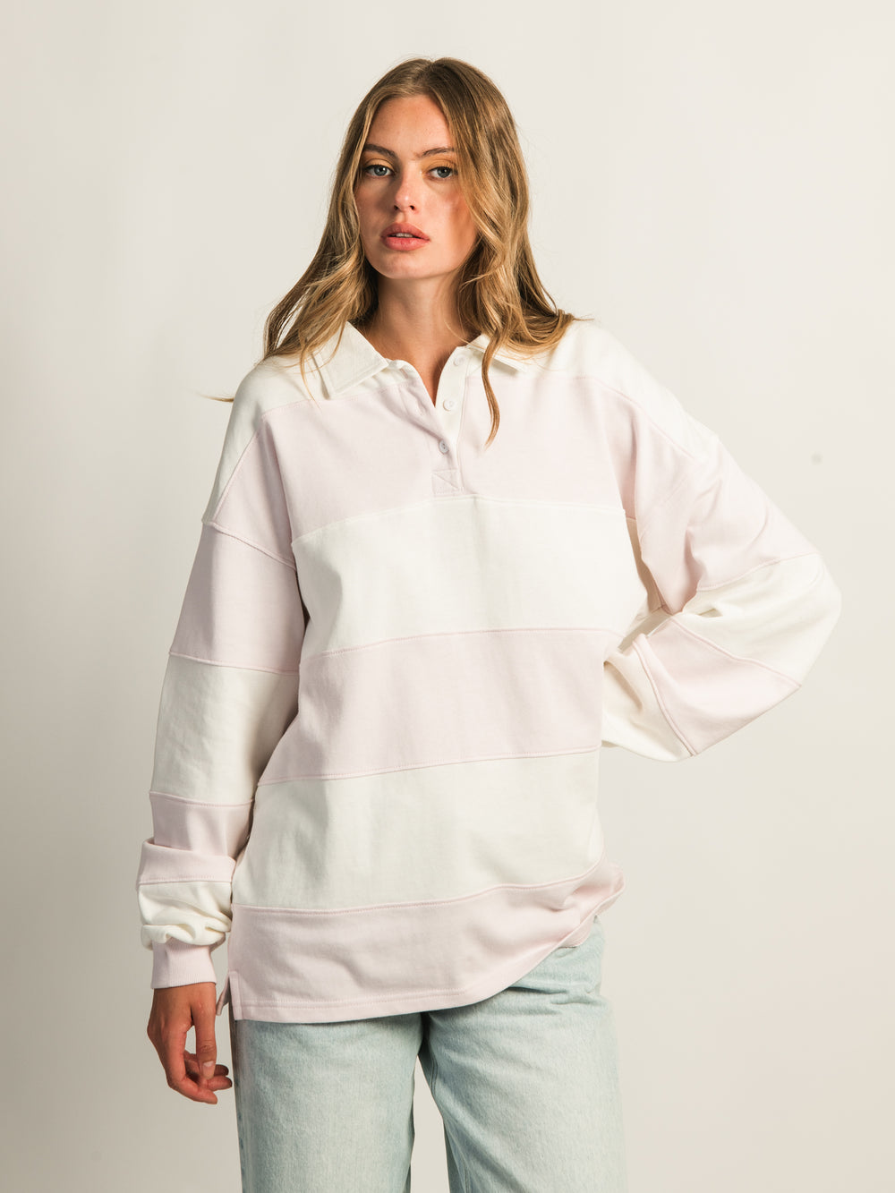 HARLOW RORY RUGBY LONG SLEEVE - BABY PINK