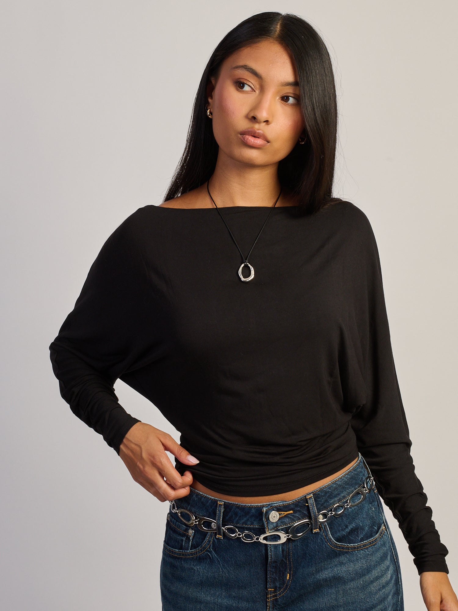 HARLOW SAMI SLOUCH LONG SLEEVE - BLACK
