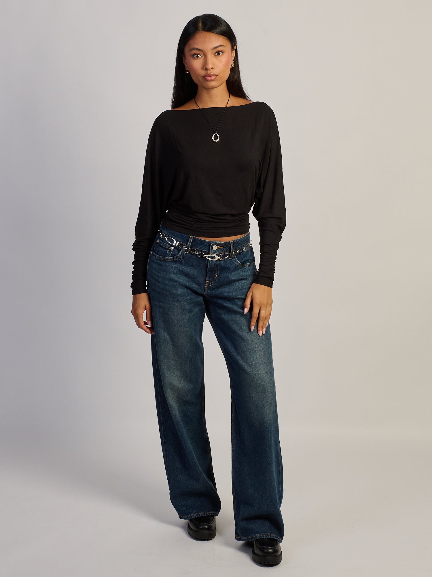 HARLOW SAMI SLOUCH LONG SLEEVE - BLACK