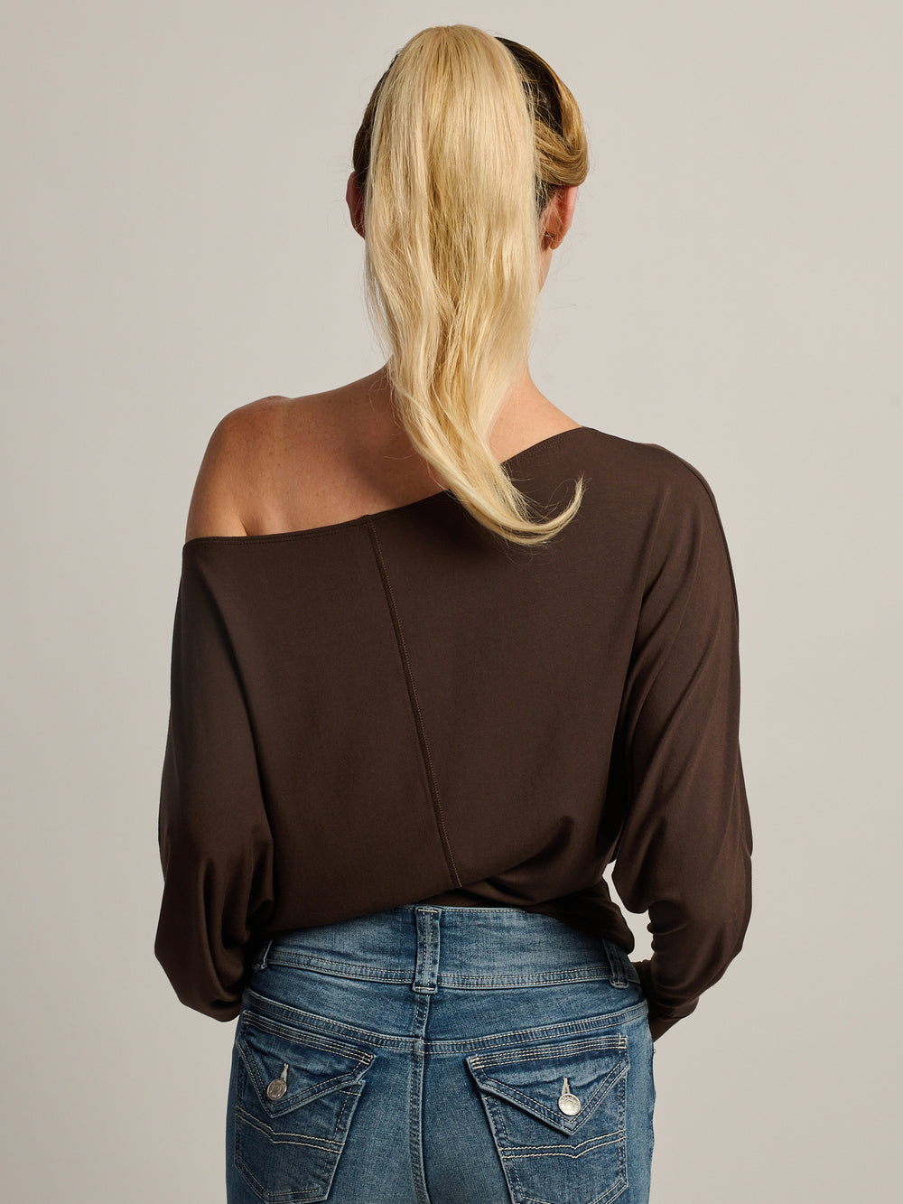 HARLOW SAMI SLOUCH MANCHES LONGUES -MARRON