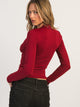 HARLOW PARTY EVELYN LACE LONGSLEEVE - BURGUNDY