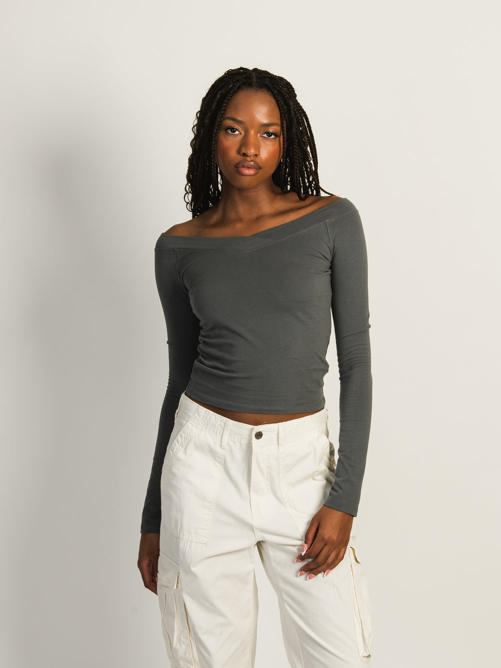 T-SHIRT HARLOW CHLOE MANCHES LONGUES - STONE