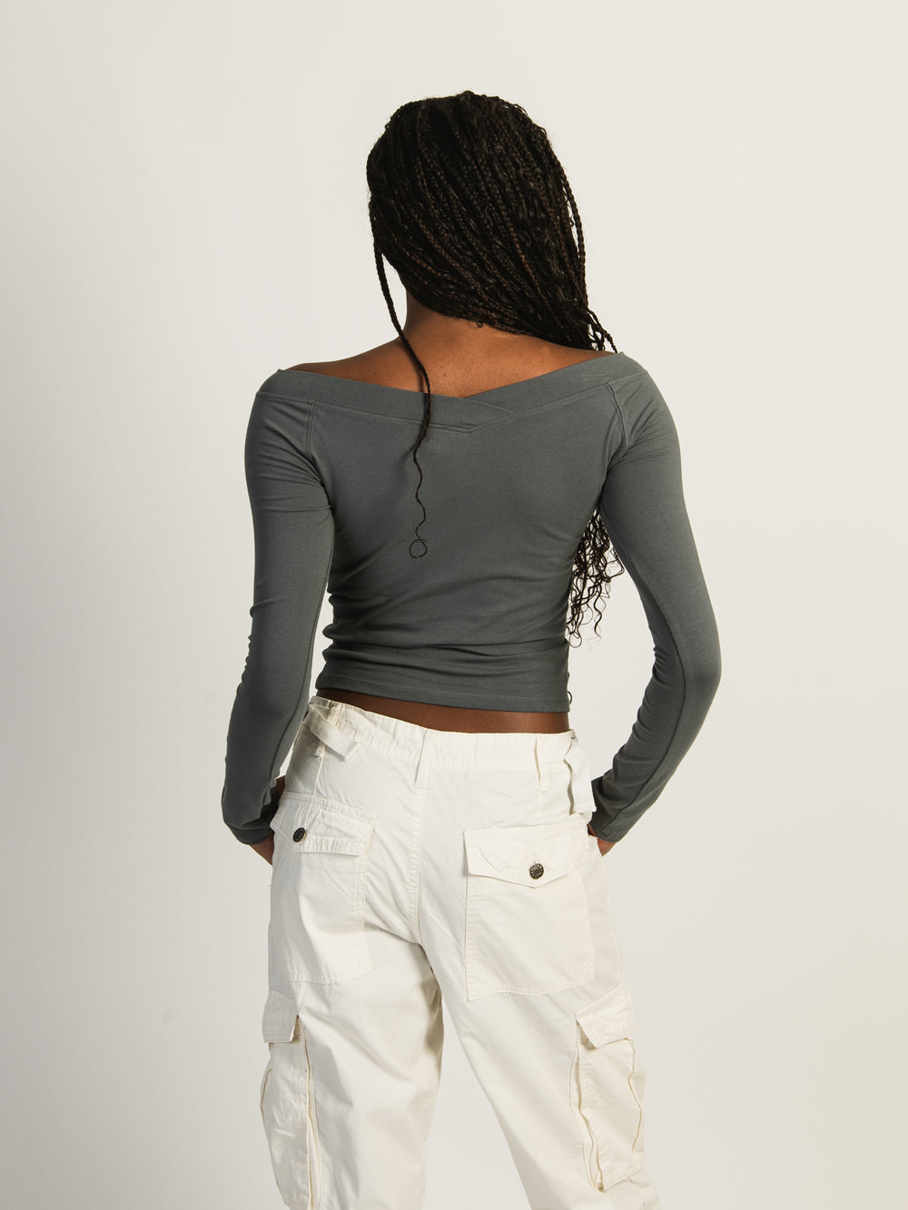 T-SHIRT HARLOW CHLOE MANCHES LONGUES - STONE