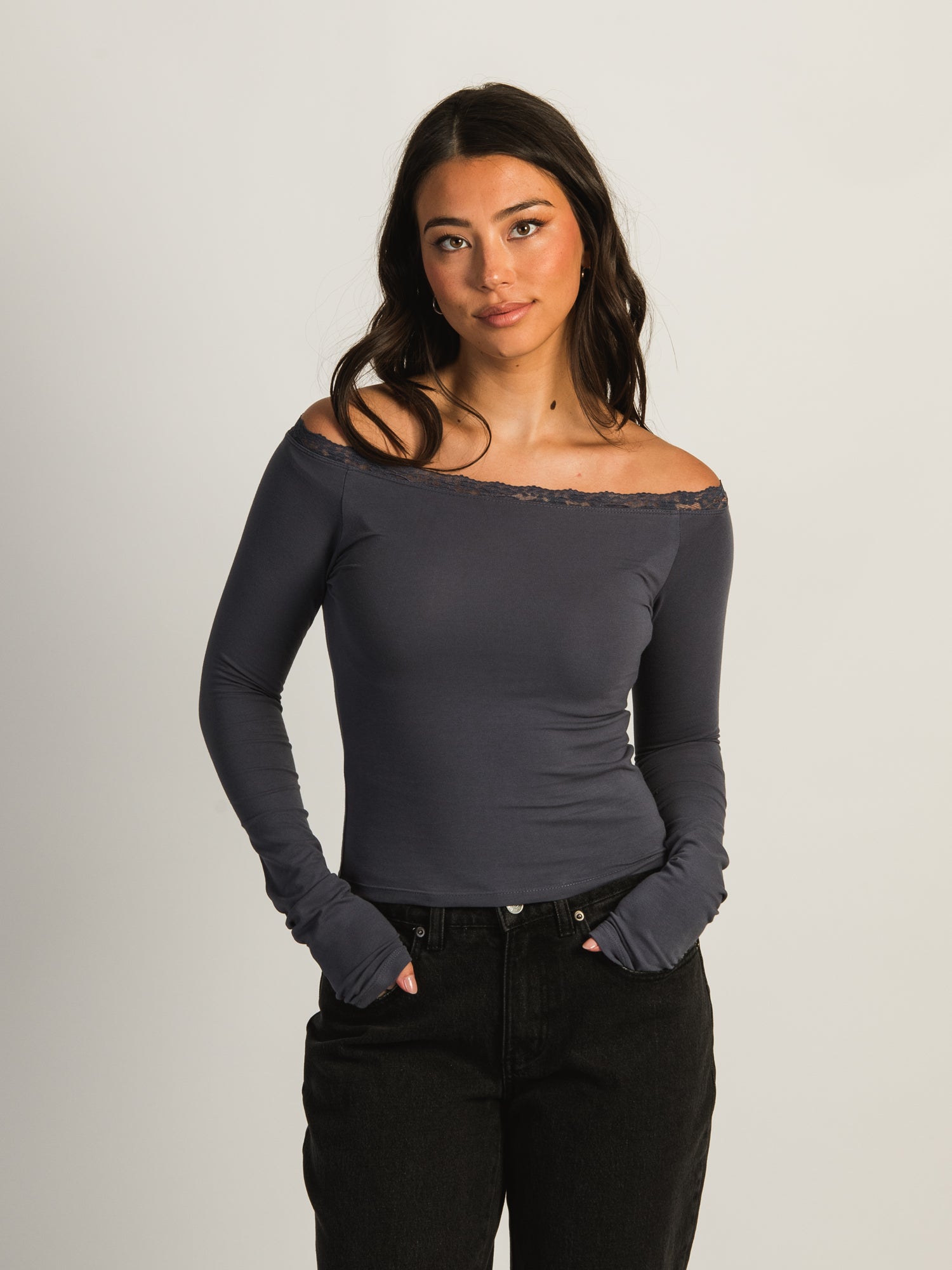 HARLOW SCARLETT LONG SLEEVE - NAVY CLEARANCE