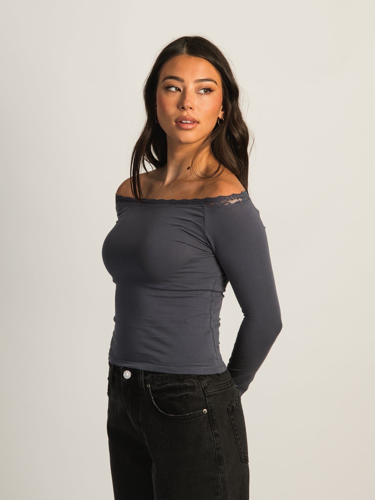 HARLOW SCARLETT LONG SLEEVE - NAVY CLEARANCE