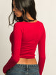 HARLOW HARLOW SEAMLESS SQUARENECK LONG SLEEVE - PORT - Boathouse