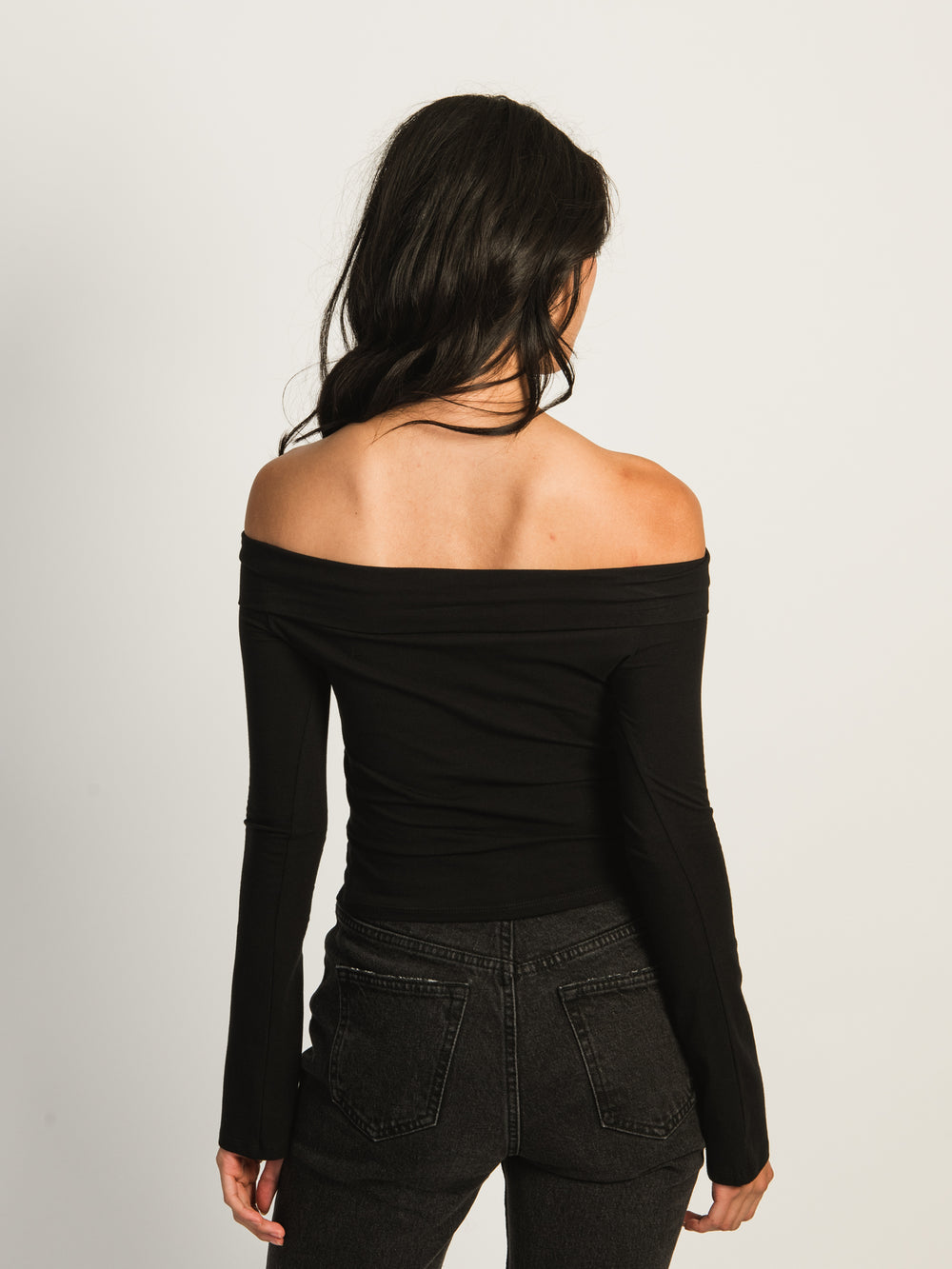 HARLOW KAITLYN OFF-THE-SHOULDER LONG SLEEVE - BLACK