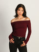 HARLOW HARLOW KAITLYN OFF-THE-SHOULDER LONG SLEEVE - BURGUNDY - Boathouse