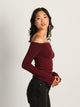 HARLOW HARLOW KAITLYN OFF-THE-SHOULDER LONG SLEEVE - BURGUNDY - Boathouse