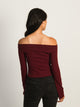 HARLOW HARLOW KAITLYN OFF-THE-SHOULDER LONG SLEEVE - BURGUNDY - Boathouse