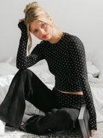 T-SHIRT HARLOW KATIE LONG SLEEVE - NOIR/BLANC