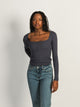 HARLOW HARLOW DAPHNE LONG SLEEVE HENLEY - NAVY - Boathouse