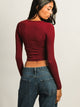 HARLOW HARLOW HARPER NOTCH LONG SLEEVE - BURGUNDY - Boathouse
