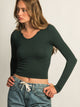 HARLOW HARLOW HARPER NOTCH LONG SLEEVE TEE - FOREST - Boathouse
