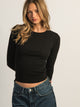 HARLOW HARLOW ESSENTIAL CREWNECK LONGSLEEVE - BLACK - Boathouse