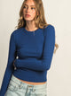 HARLOW HARLOW ESSENTIAL CREWNECK LONG SLEEVE TEE - COBALT - Boathouse