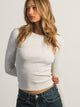 HARLOW HARLOW ESSENTIAL CREWNECK MELANGE LONGSLEEVE - CLOUD - Boathouse