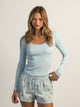 HARLOW HARLOW ESSENTIAL SCOOP NECK LONG SLEEVE - BLUE - Boathouse