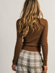 HARLOW HARLOW ESSENTIAL SCOOP NECK LONG SLEEVE - LATTE - Boathouse