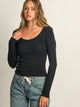 HARLOW HARLOW ESSENTIAL LONG SLEEVE SCOOP NECK - NAVY - Boathouse