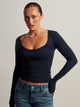 HARLOW HARLOW GIA SCOOPNECK LONG SLEEVE - NAVY - Boathouse