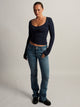 HARLOW HARLOW GIA SCOOPNECK LONG SLEEVE - NAVY - Boathouse