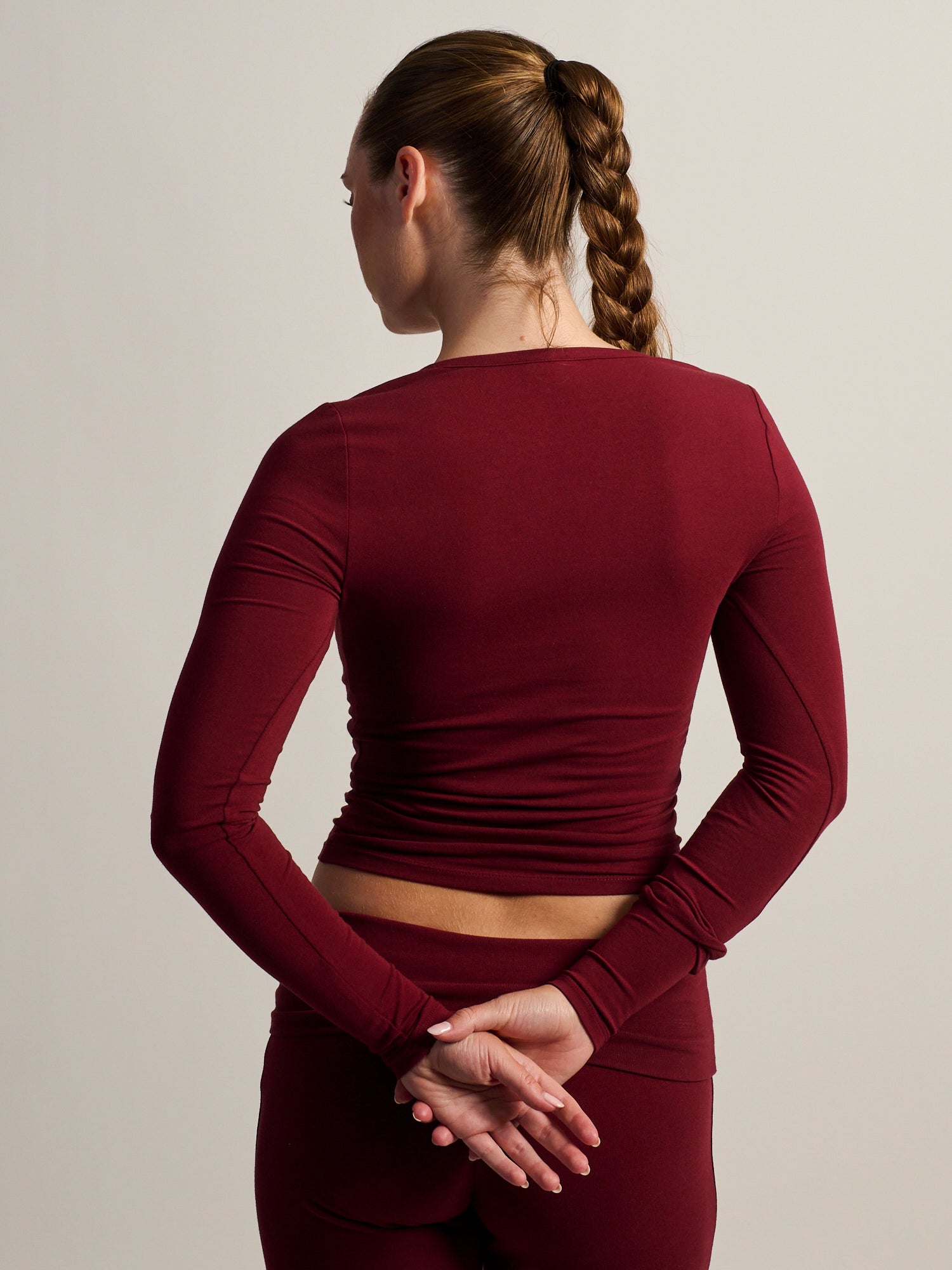 HARLOW GIA HENLEY LONG SLEEVE - BURGANDY