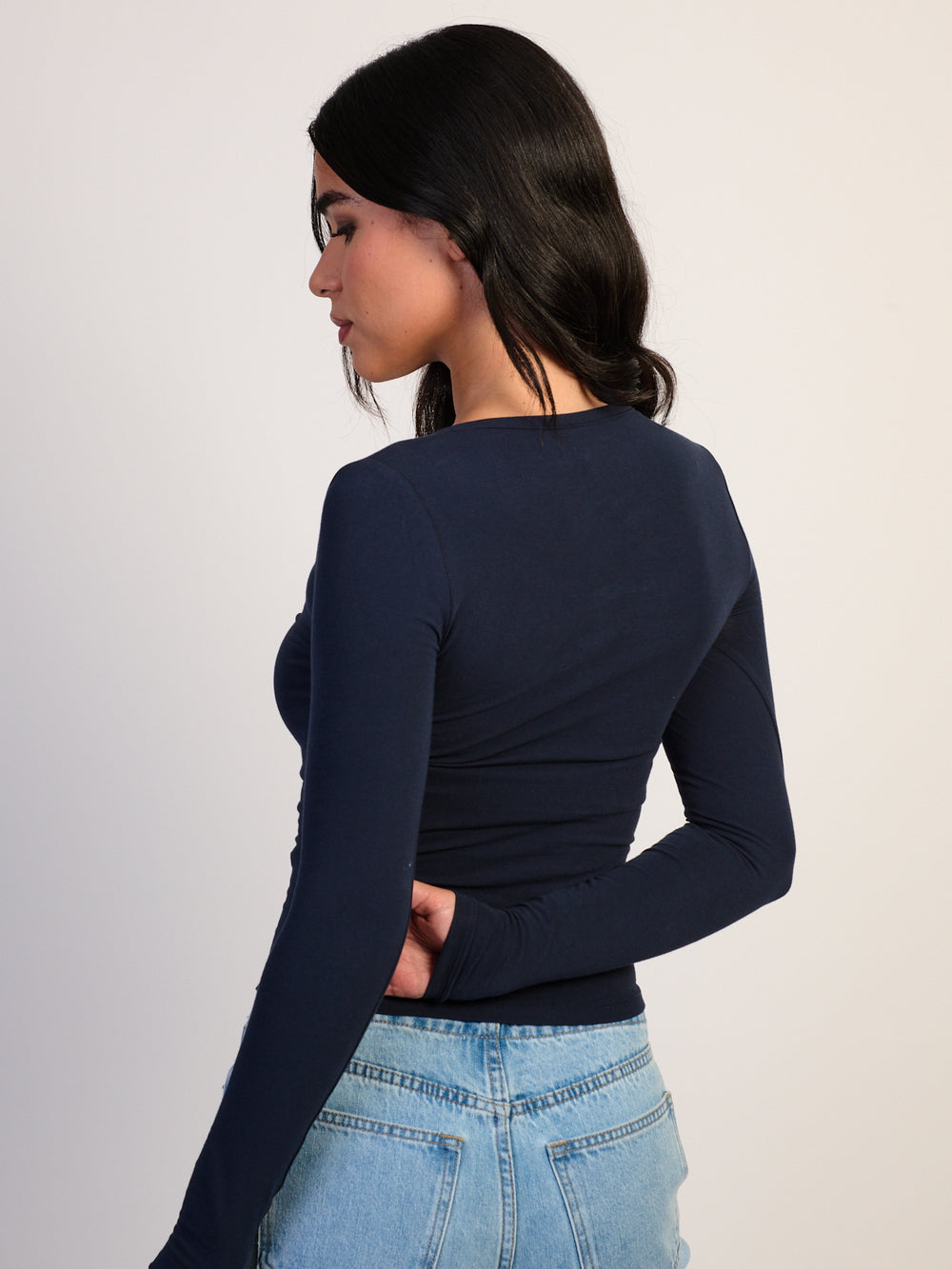 HARLOW GIA HENLEY LONG SLEEVE - NAVY