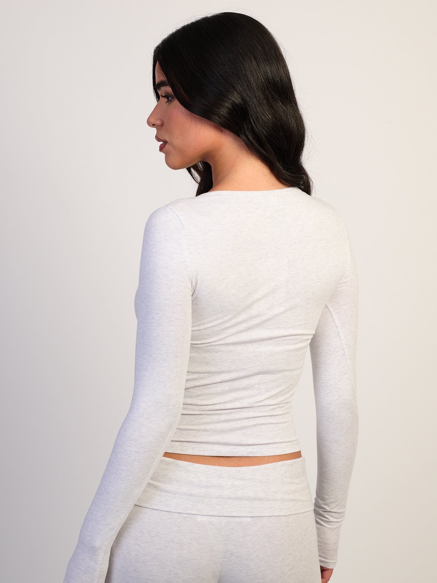 HARLOW GIA HENLEY LONG SLEEVE - MELANGE