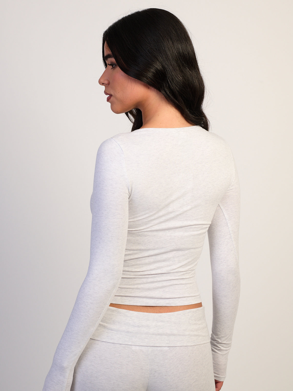 HARLOW GIA HENLEY LONG SLEEVE - MELANGE