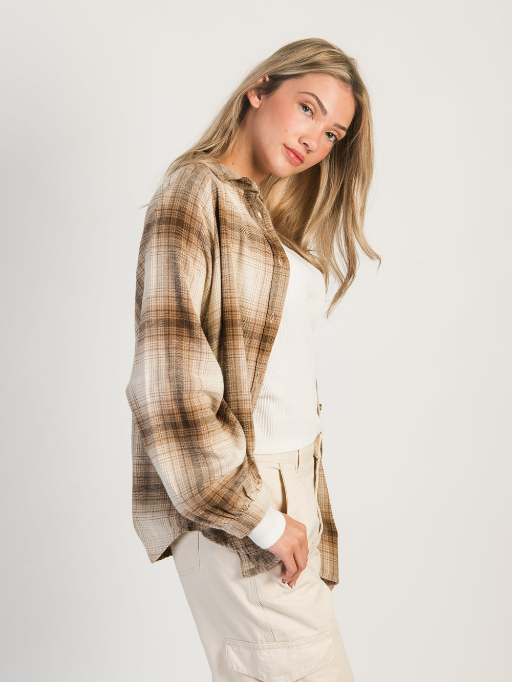 HARLOW KENDALL OVERSIZED FLANNEL - BROWN